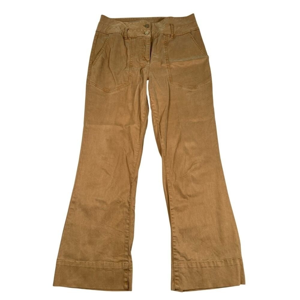 J by Joie Pants Womens 10 Tan Cotton Tencel Stretch High Waist 27.5" Inseam